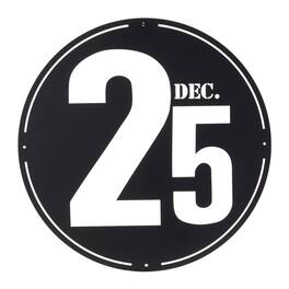 BreeBe - Cut Metal December 25th Plaque 24"D - Black