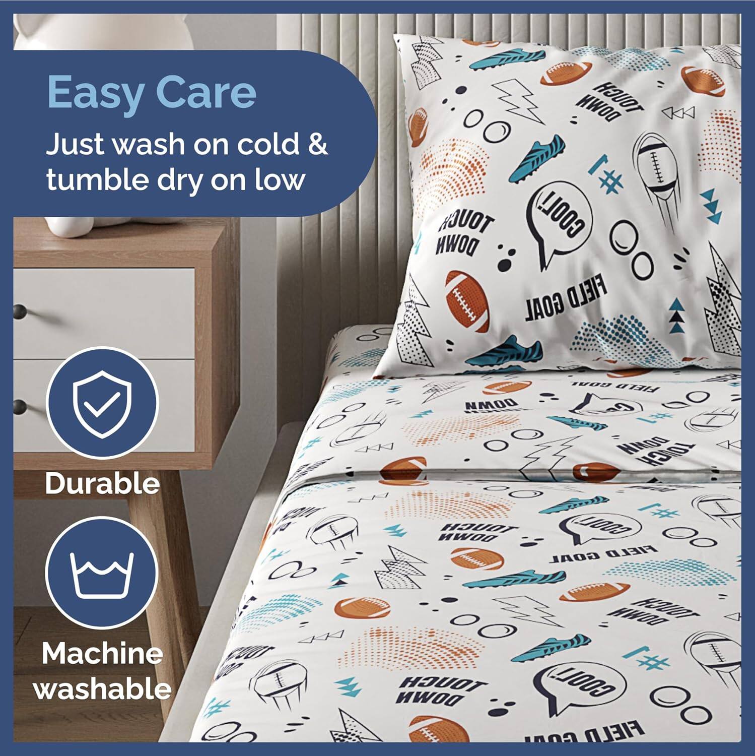 Easy Care  
Just wash on cold & tumble dry on low  

Durable  
Machine washable