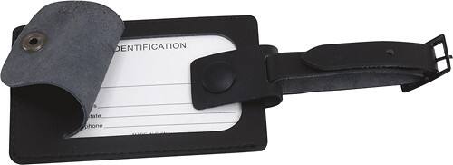 Angle Standard. Samsonite - Leather Luggage ID Tags (2-Pack) - Black.