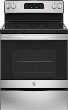 GE - 5.3 Cu. Ft. Freestanding Electric Range with Self-cleaning - Stainless Steel