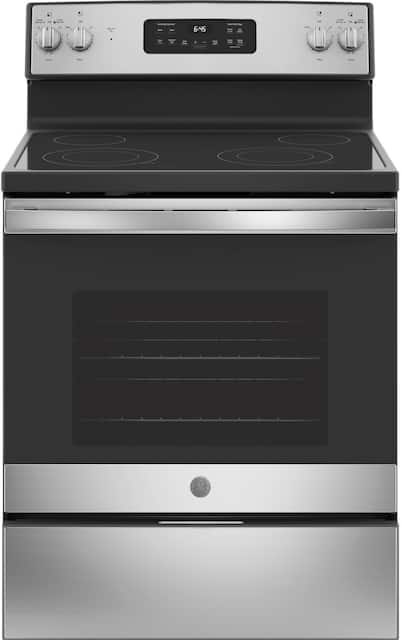Ge 5 3 Cu Ft Self Cleaning Freestanding Electric Range Stainless Steel Jb645rkss Best Buy