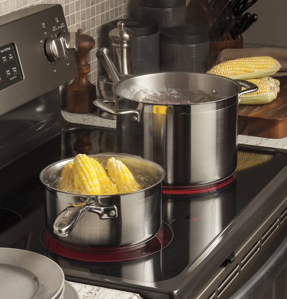 Alt View 14. GE - 5.3 Cu. Ft. Freestanding Electric Range with Self-cleaning - Stainless Steel.