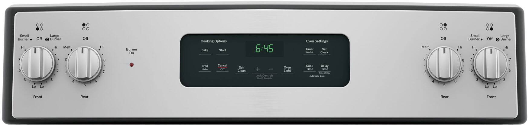 Alt View 12. GE - 5.3 Cu. Ft. Freestanding Electric Range with Self-cleaning - Stainless Steel.