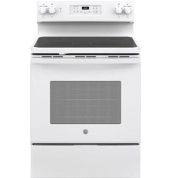 GE - 5.3 Cu. Ft. Freestanding Electric Range with Self-cleaning - White - Front_Zoom