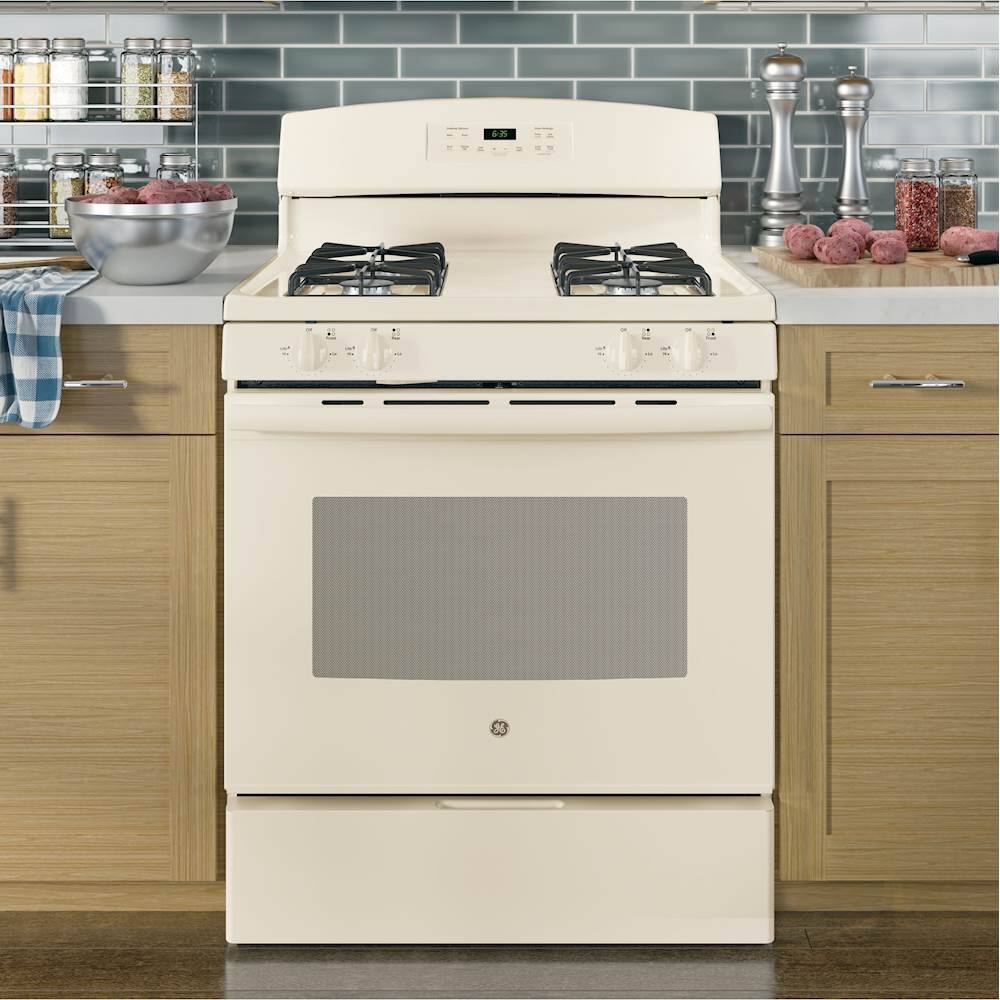 Alt View Zoom 2. GE - 5.0 Cu. Ft. Self-Cleaning Freestanding Gas Range - Bisque.