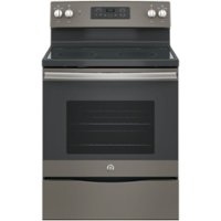 GE - 5.3 Cu. Ft. Freestanding Electric Range with Self-cleaning - Slate - Front_Zoom
