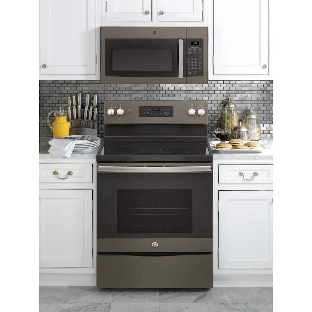 Alt View 19. GE - 5.3 Cu. Ft. Freestanding Electric Range with Self-cleaning - Slate.