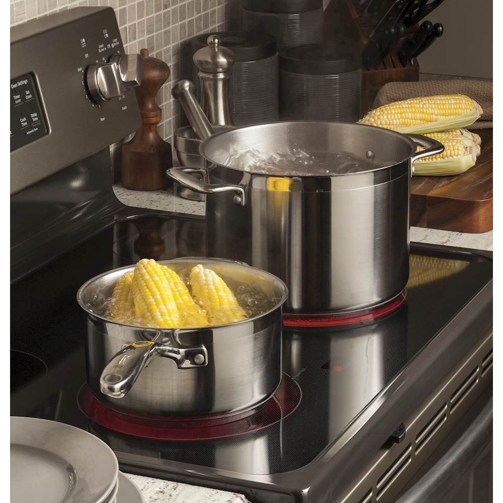 Alt View 15. GE - 5.3 Cu. Ft. Freestanding Electric Range with Self-cleaning - Slate.