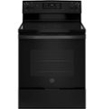Front Zoom. GE - 5.3 Cu. Ft. Freestanding Electric Range with Self-cleaning - Black.