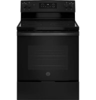 GE - 5.3 Cu. Ft. Freestanding Electric Range with Self-cleaning - Black - Front_Zoom