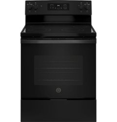 GE - 5.3 Cu. Ft. Freestanding Electric Range with Self-cleaning - Black - Front_Zoom