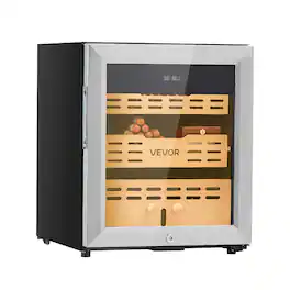 VEVOR - Electric Humidor, 50L, 300 Counts Electric Cigar Humidor Cabinet, Constant Humidity & Temperature Control,2 Layers - Black