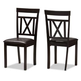 Baxton Studio - Set of 2 Rosie Modern and Contemporary Faux Leather Upholstered Dining Chairs - Dark Brown