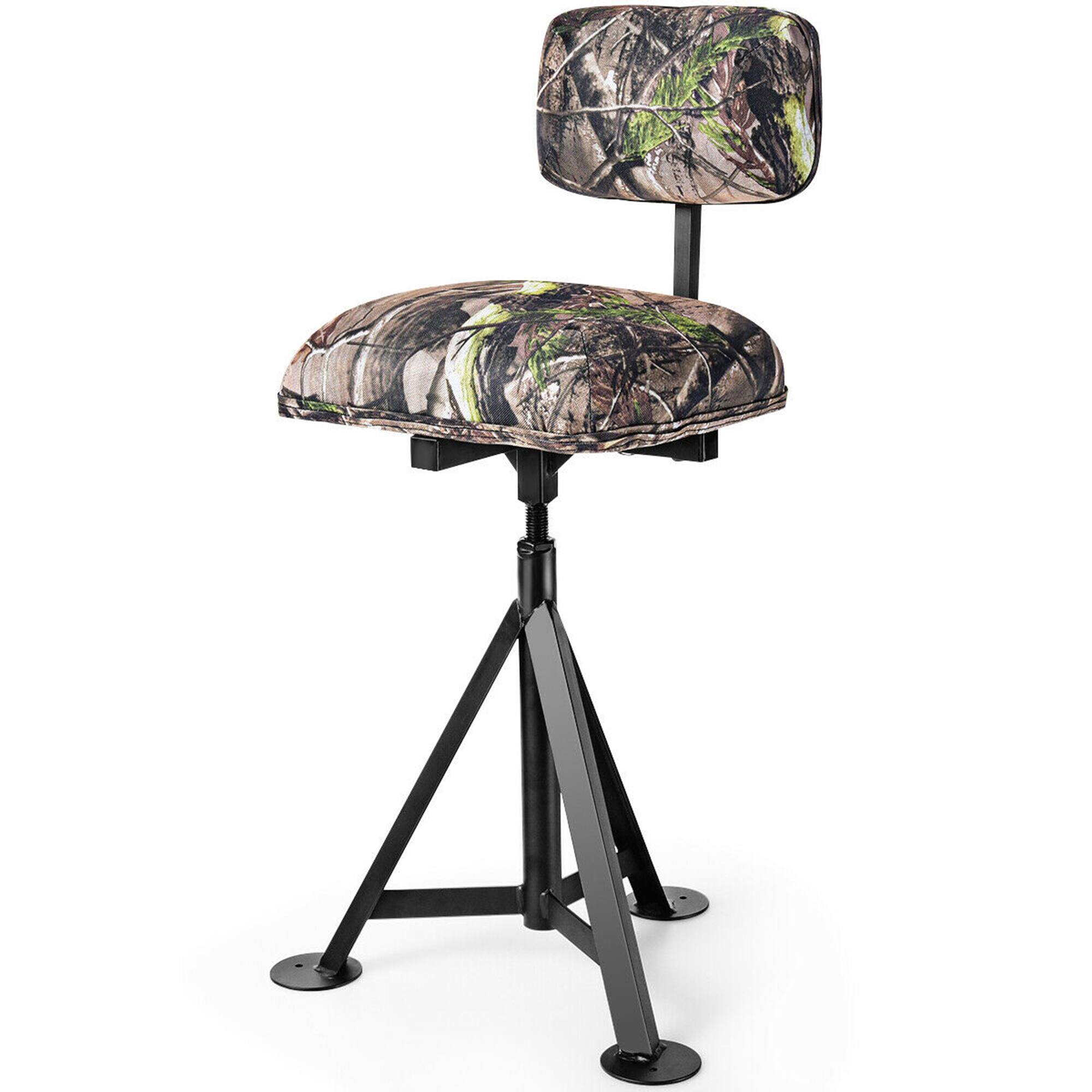 Alt View 4. Gymax - Gymax Swivel Hunting Chair Tripod Blind Stool w/ Detachable Backrest Outdoor Camping - Colorful.