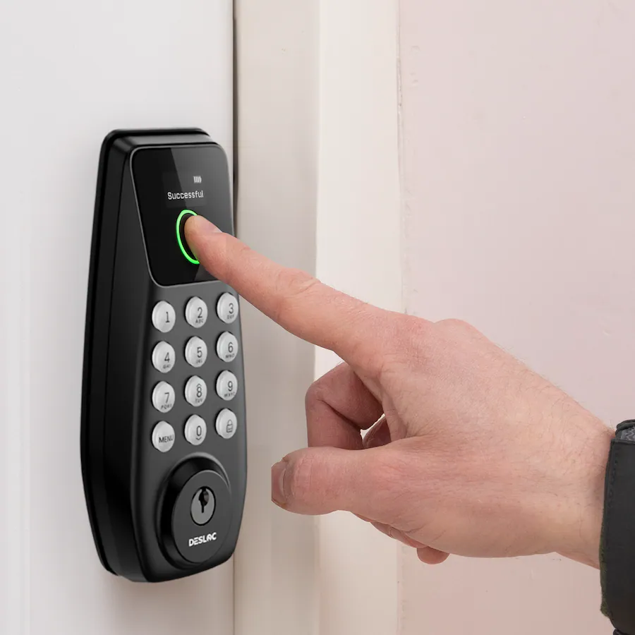 Machine Screen Display Lock DESLOC C110 Smart Door Lock with Visible Display and Fingerprint, Smart ...
