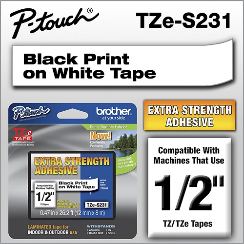  Brother - TZ Industrial Label Tape - White