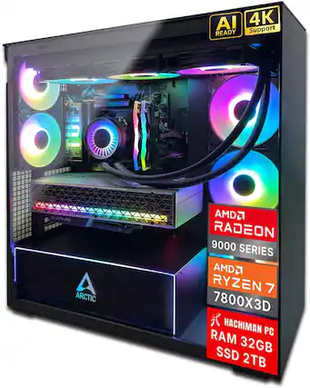 AI 4K READY Support
RADEON SAPPHIRE ARCTIC
AMD2 RADEON 9000 SERIES
AMD RYZEN 7 7800X3D
HACHIMAN PC
RAM 32GB
SSD 2TB