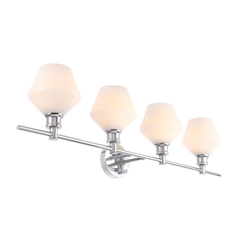 Alt View 3. Living District - Gene 4 light Chrome and Frosted white glass Wall sconce - Chrome And Frosted White Glass.