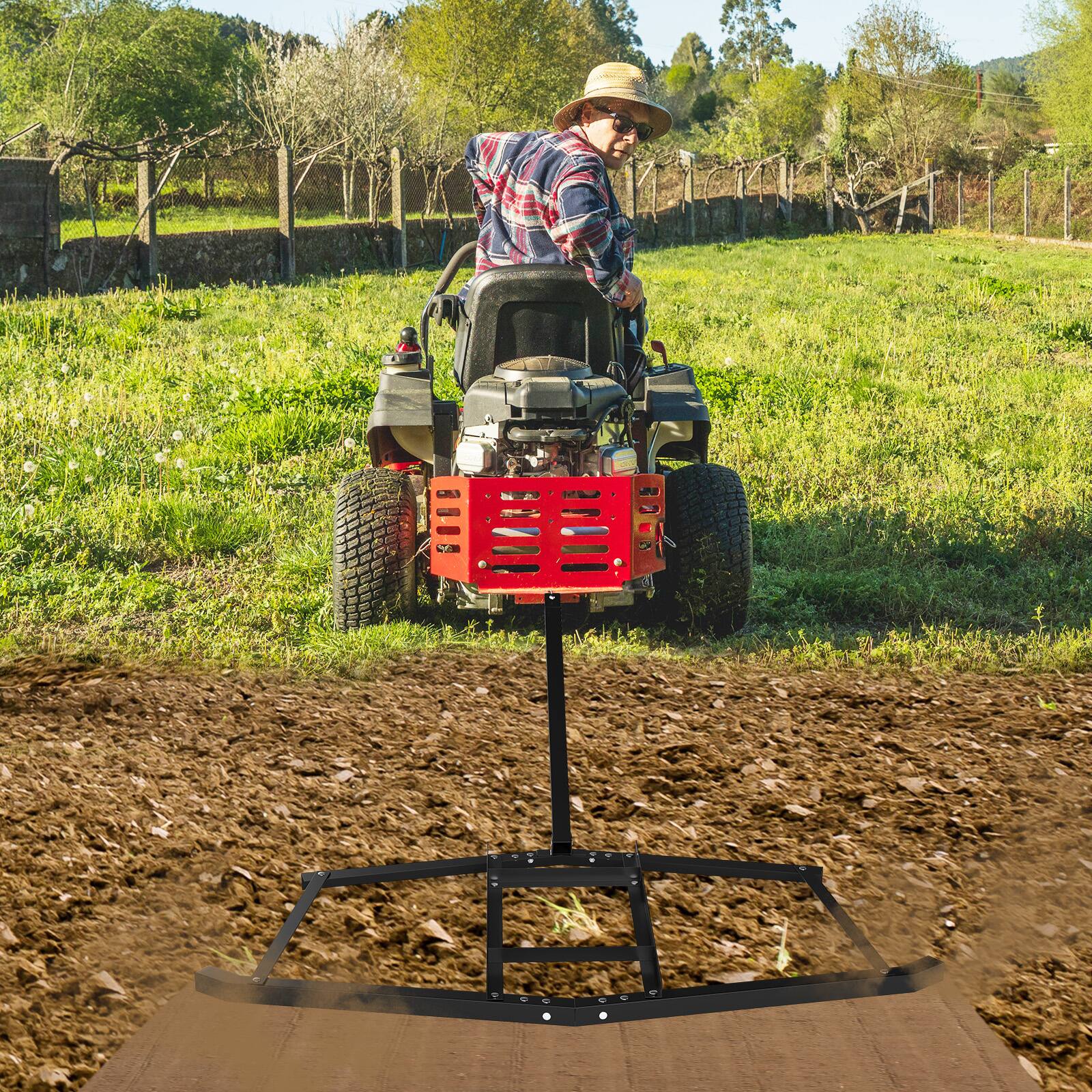 Alt View 4. Gymax - Gymax 66'' Wide Driveway Drag Tow-Behind Leveling Rake w/Reinforced Bars for ATV/UTV - Black.