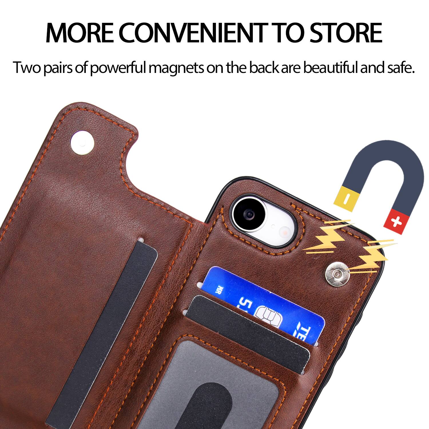 MORE CONVENIENT TO STORE

Two pairs of powerful magnets on the back are beautiful and safe.