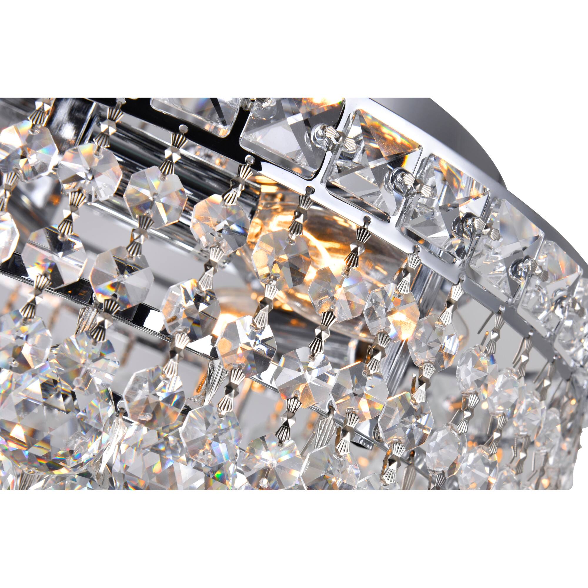 Left. CWI Lighting - Luminous 3 Light Flush Mount With Chrome Finish - Chrome.