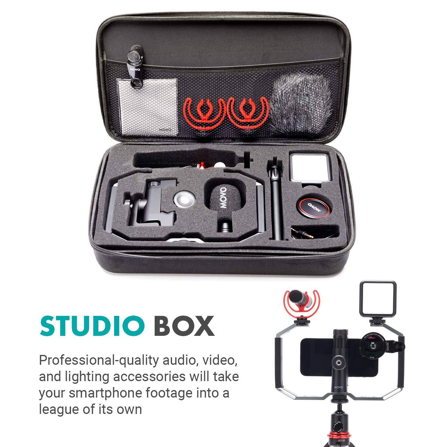 STUDIO BOX

Professional-quality audio, video, and lighting accessories will take your smartphone footage into a league of its own