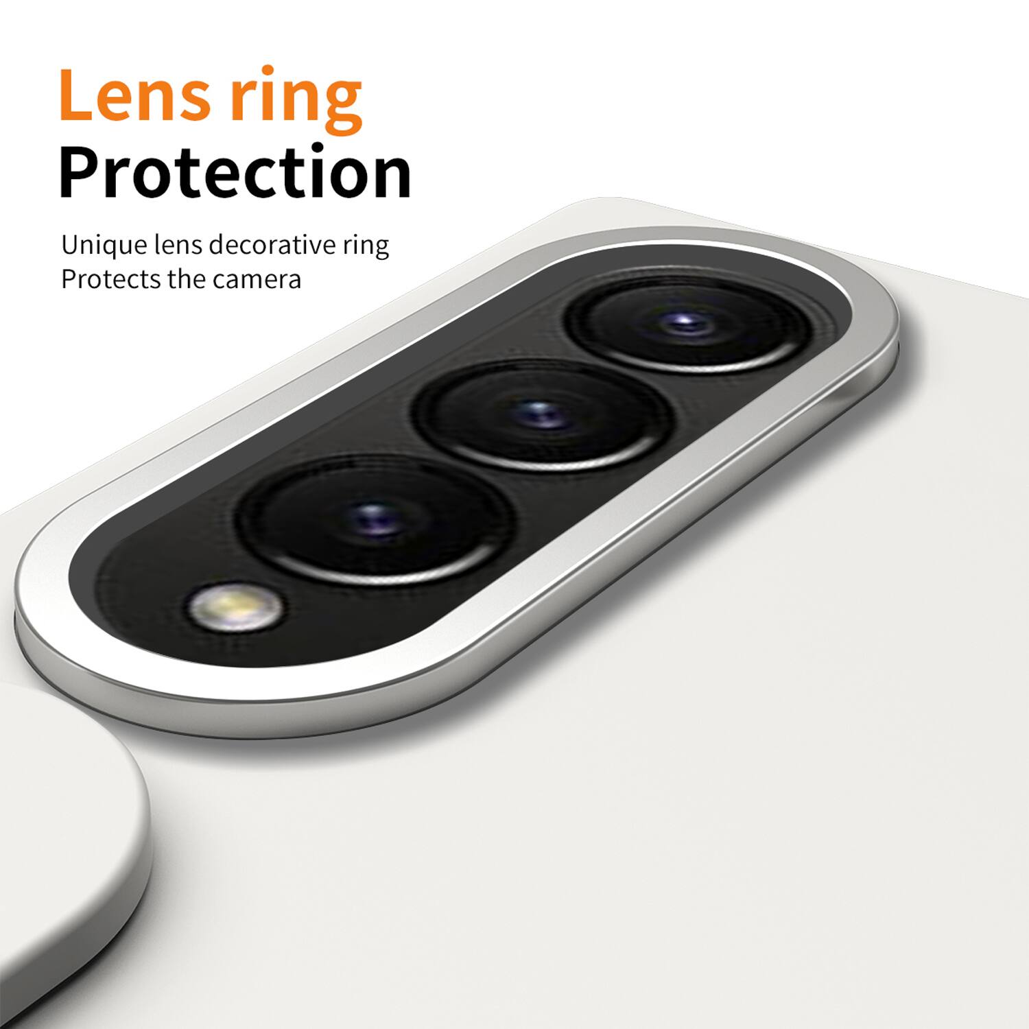 Lens ring Protection  
Unique lens decorative ring  
Protects the camera