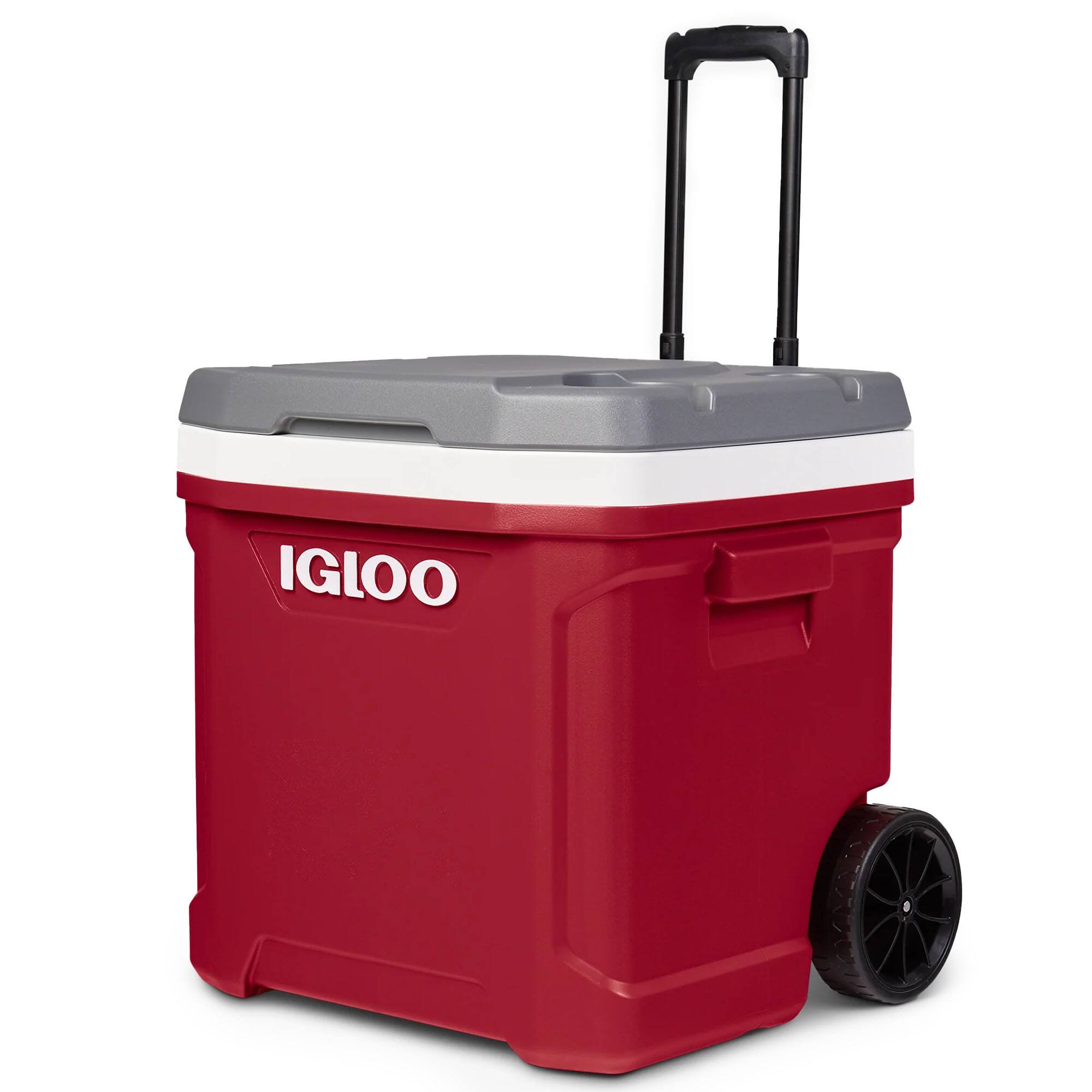 Alt View 1. Igloo - IGLOO Latitude 60 Qt Roller Cooler, Red - Red.