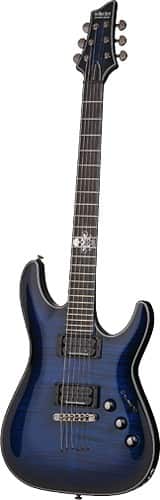 Angle Standard. Schecter - Blackjack SLS C-1 6-String Full-Size Electric Guitar - See-Thru Blue Burst.
