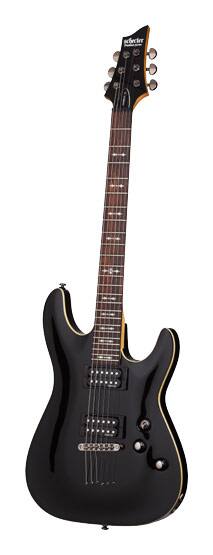 Front. Schecter - Omen-6 6-String Electric Guitar - Black.