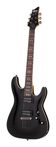 Front. Schecter - Omen-6 6-String Electric Guitar - Black.