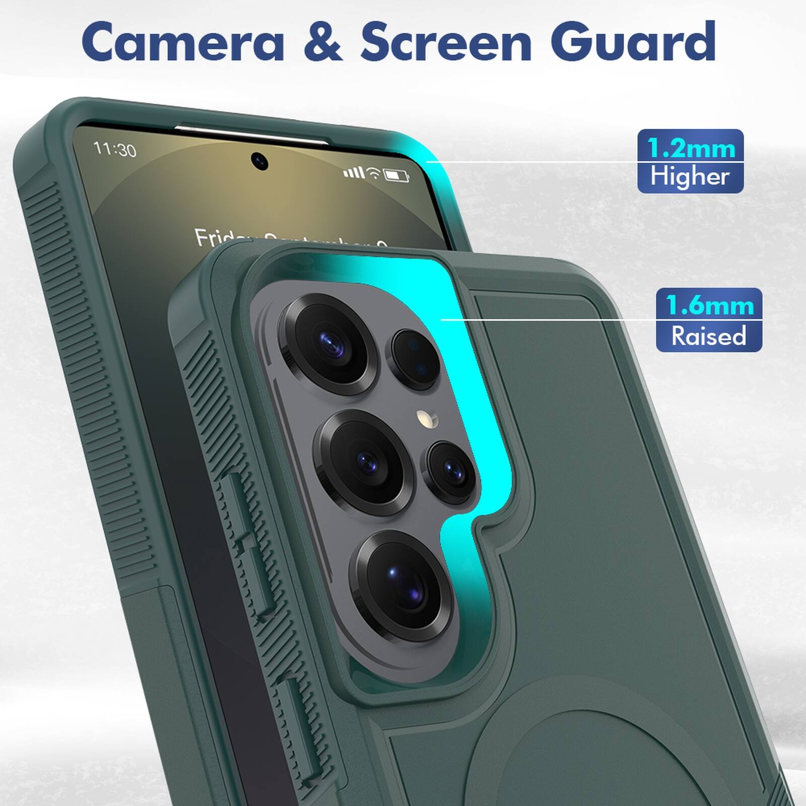 Camera & Screen Guard

11:30

1.2mm Higher

1.6mm Raised