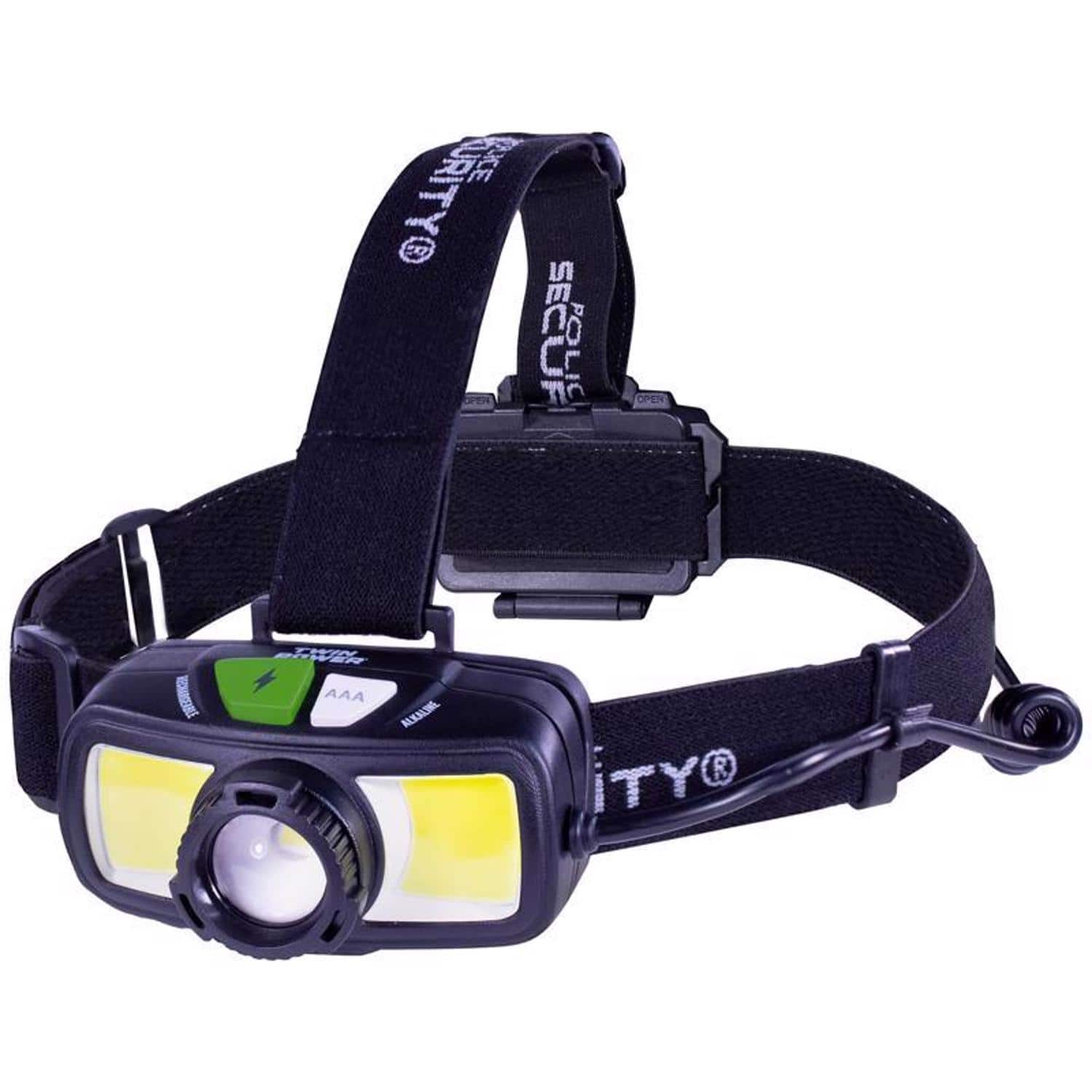 Police Security - 1500 lm Black LED Head Lamp