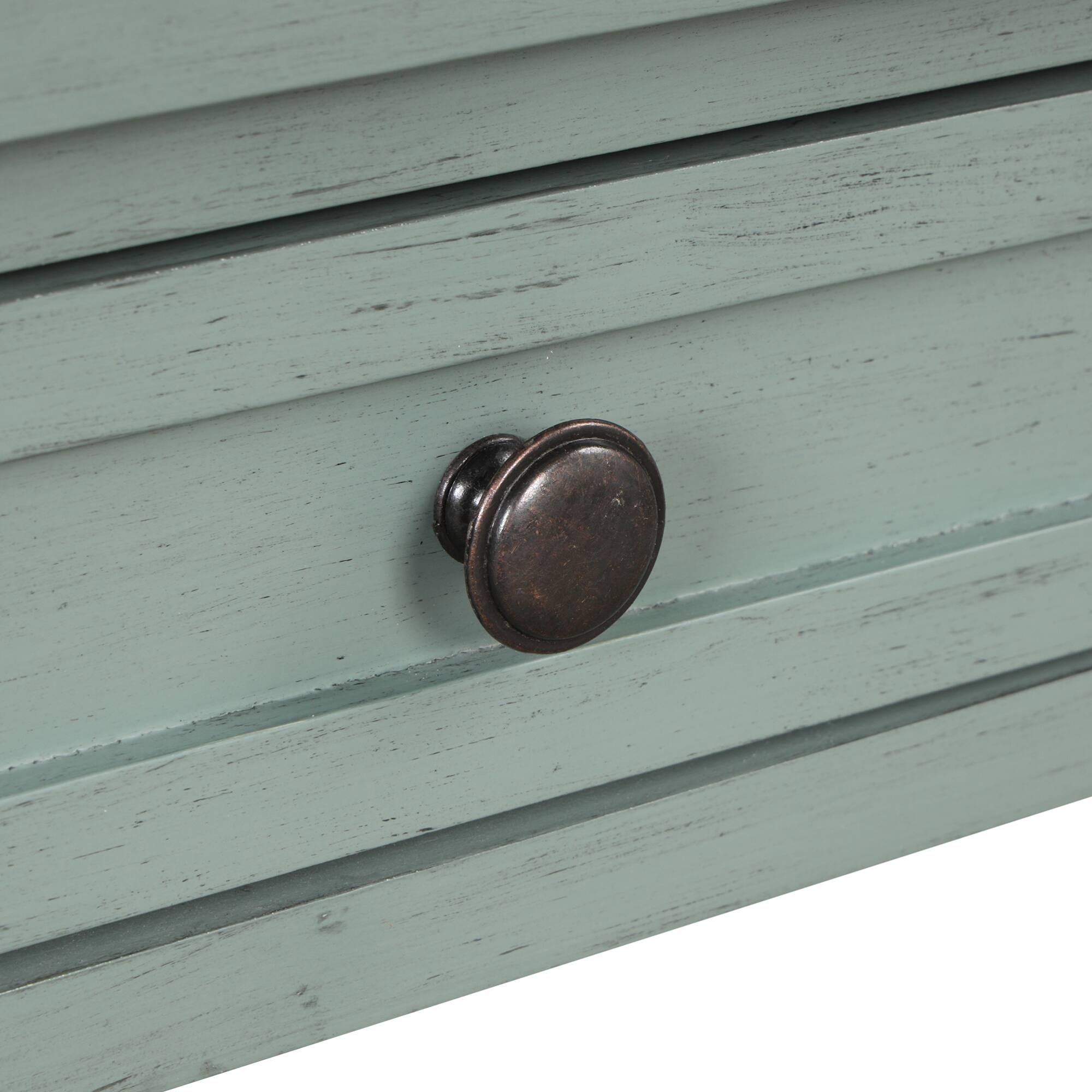 Alt View 9. GOODSILO - Farmhouse Pine Wood Console Table with Drawers and Storage Shelf for Entryway Living Room Bedroom Hallway Kitchen - Retro Blue.