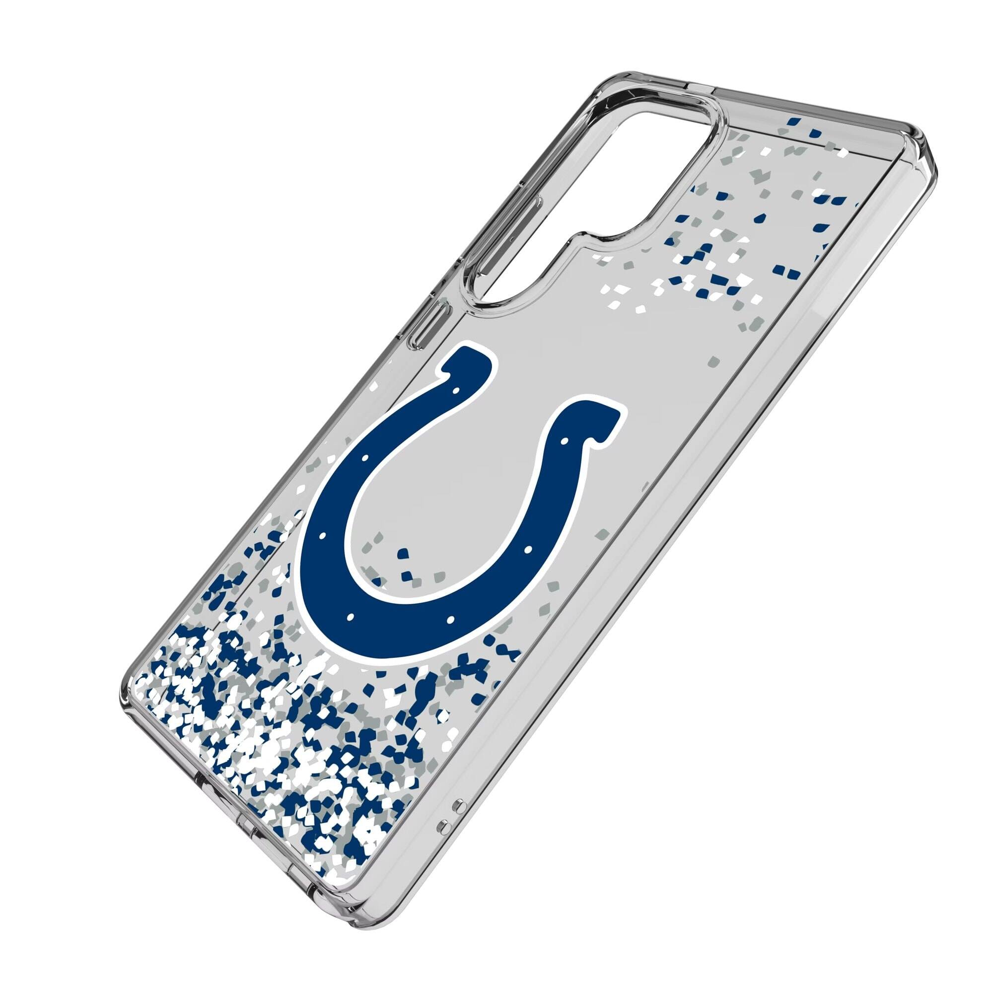 Alt View 1. Keyscaper - Indianapolis Colts Galaxy Clear Case with Confetti Design - S22 - Multicolor.