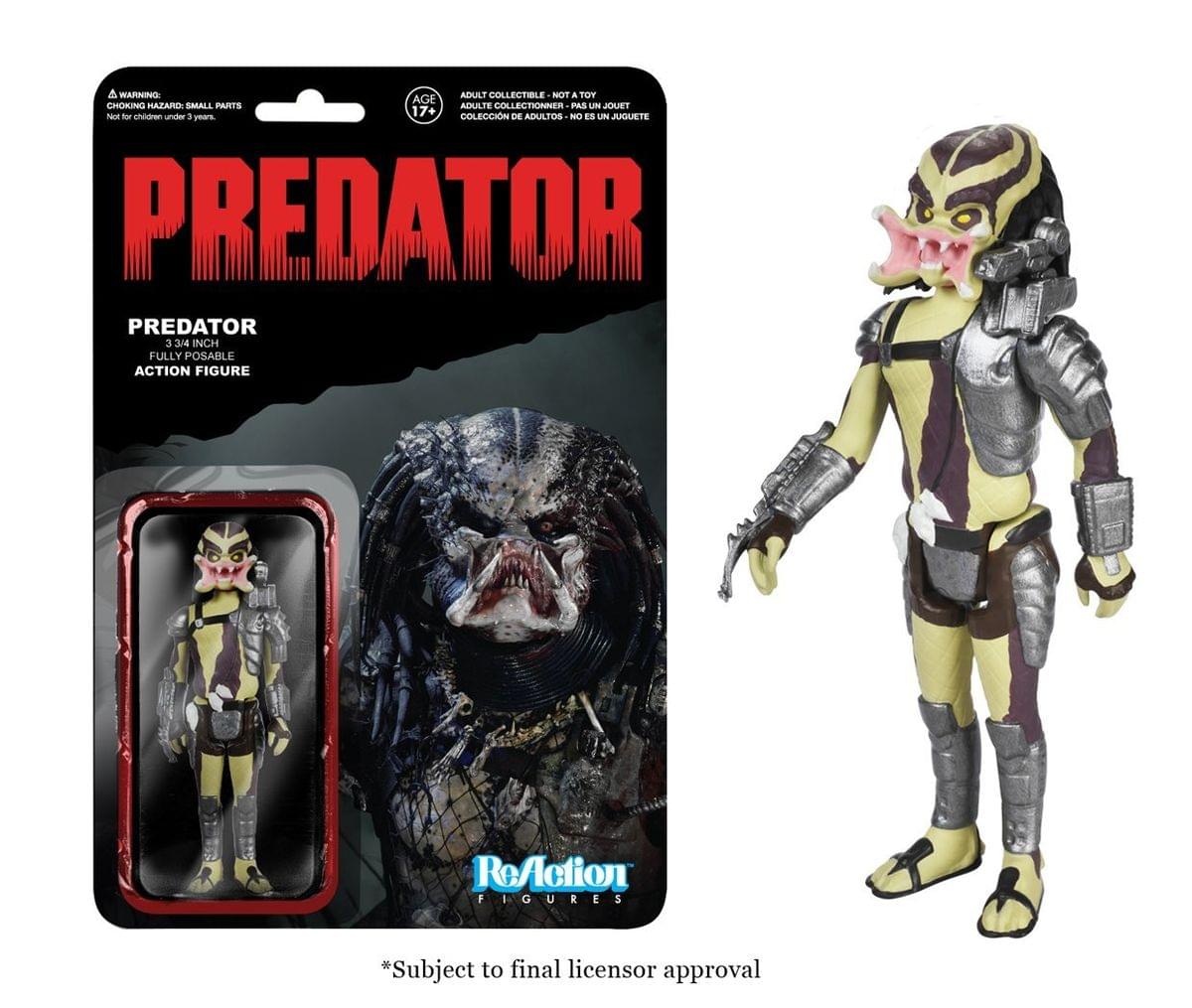 A WARNING: ADULT COLLECTIBLE NOT A TOY AGE CHOKING HAZARD: SMALL PARTS ADULTE COLLECTIONNEUR PAS UN JOUET hant Toe chideen under 5 17+ COLECCIÓN DE ADULTOS NO ES UN JUGUETE year PREDATOR PREDATOR 3 3/4 INCH FULLY POSABLE ACTION FIGURE ReAction FIGURES *Subject to final licensor approval