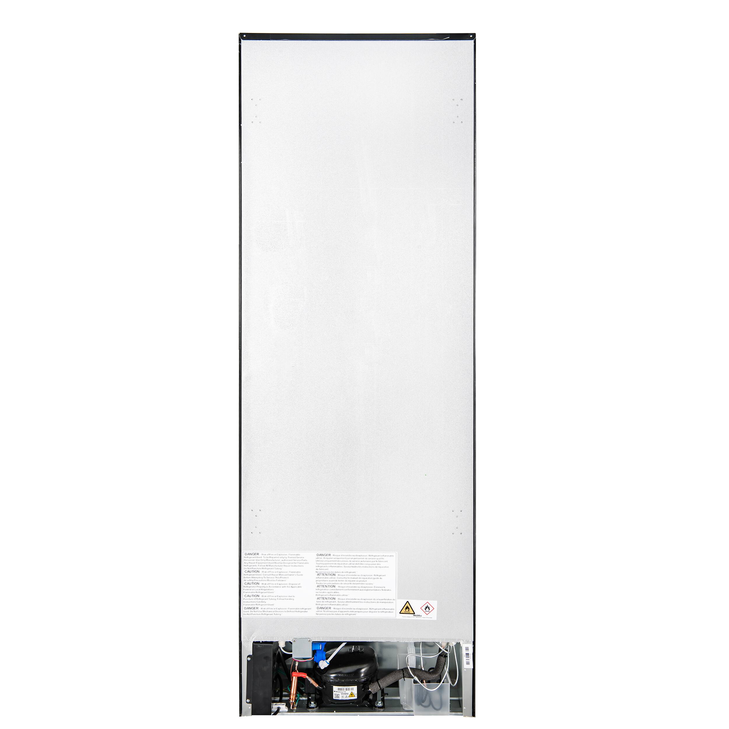 Back. Forno Appliances - Custodia 10.3 Cu. Ft. 24" Counter-Depth Bottom Freezer Refrigerator with Left-Hinge Door and Total No Frost - Black - Black.