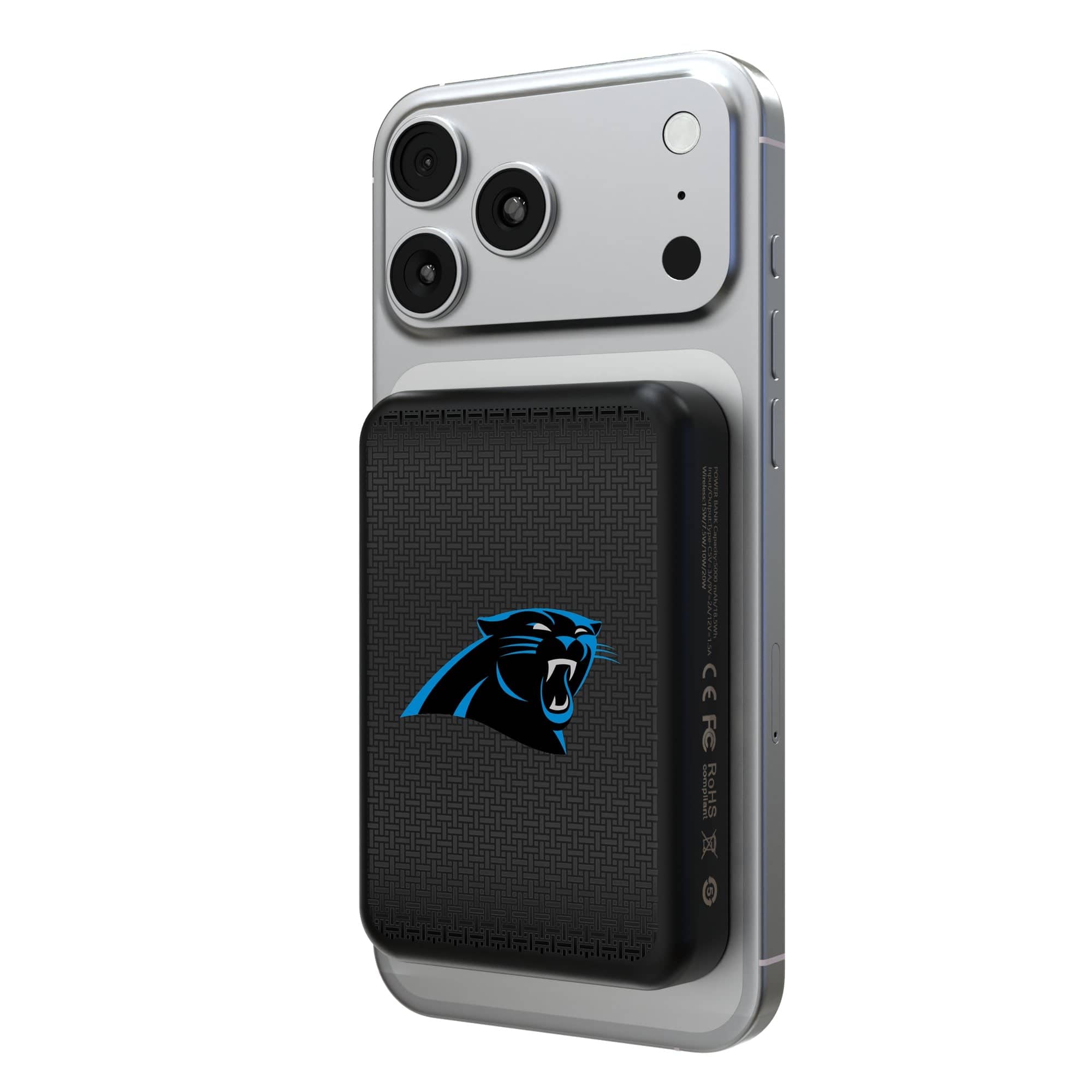 Keyscaper - Carolina Panthers Wireless Magnetic Power Bank - Black
