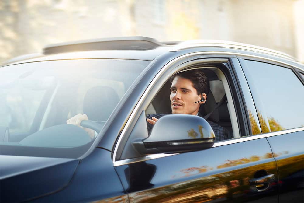 Alt View 19. Poly - Voyager 5220 Wireless Noise Cancelling Bluetooth Headset with Amazon Alexa - Black.