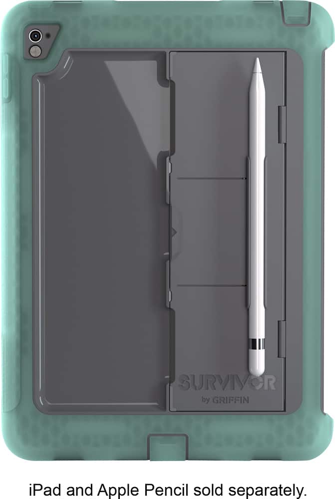 Front. Griffin - Survivor Slim for iPad Pro 9.7" - Gray/Mint.