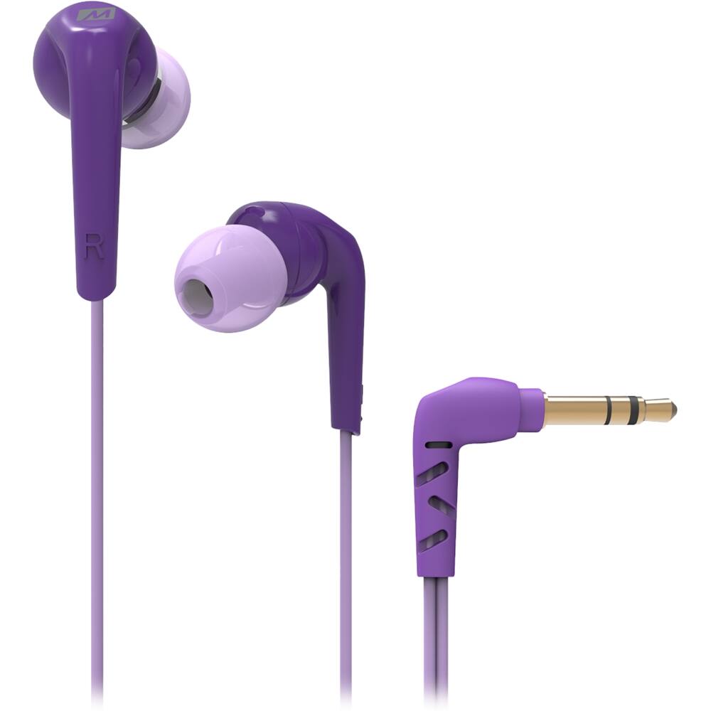 Front. MEE audio - RX18 Comfort-Fit Earbud Headphones - Purple.
