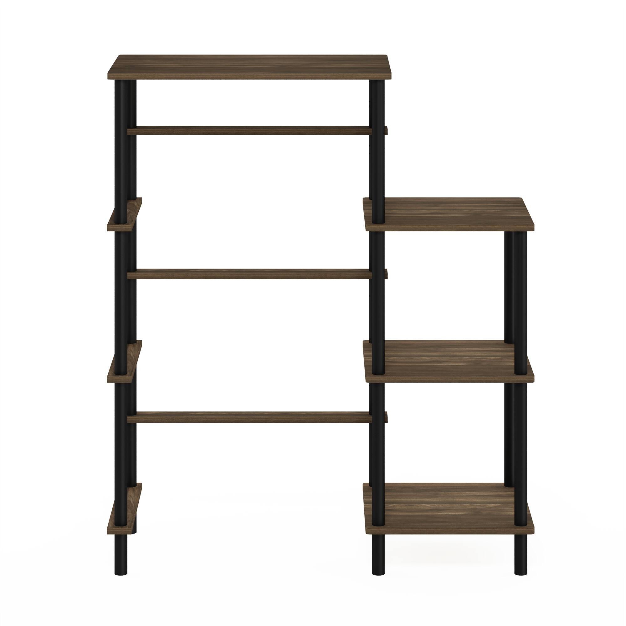 Alt View 2. Furinno - Turn-N-Tube Toolless Kitchen Storage Shelf Tall - Columbia Walnut/Black.