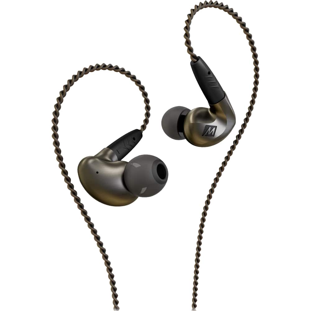 Front. MEE audio - Pinnacle P1 High Fidelity Audiophile Wired Earbud Headphones - Black.