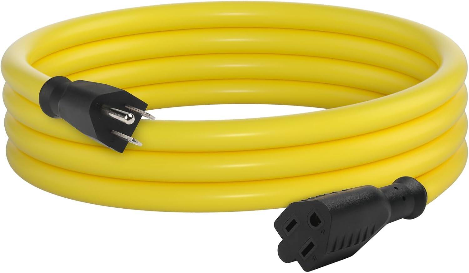 Alt View 4. BN-LINK - BN-LINK 6 ft Outdoor Extension Cord, 12/3 SJTW, Heavy Duty, 3-Prong, Weather-Resistant, 15A, 1875W, Yellow, ETL - Yellow.