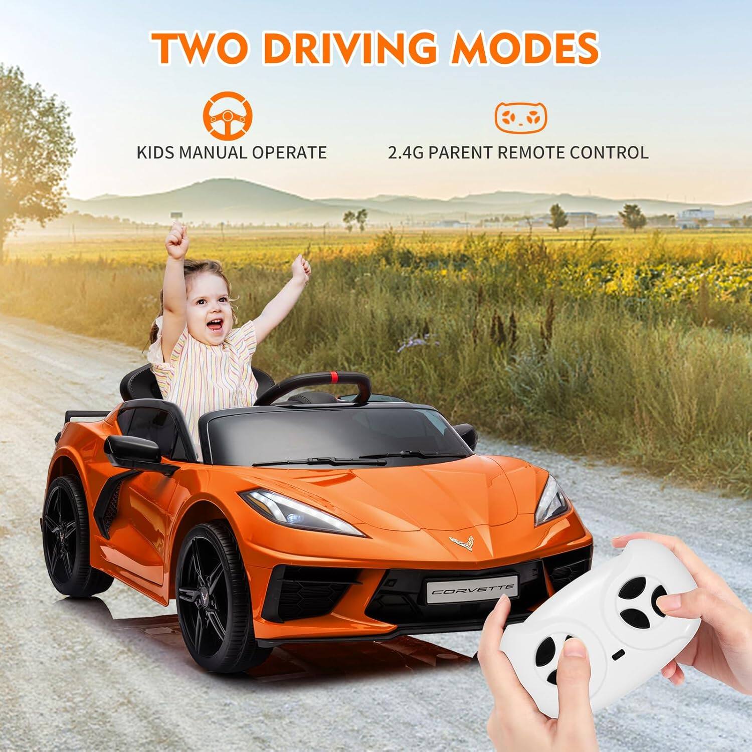 TWO DRIVING MODES

KIDS MANUAL OPERATE

2.4G PARENT REMOTE CONTROL