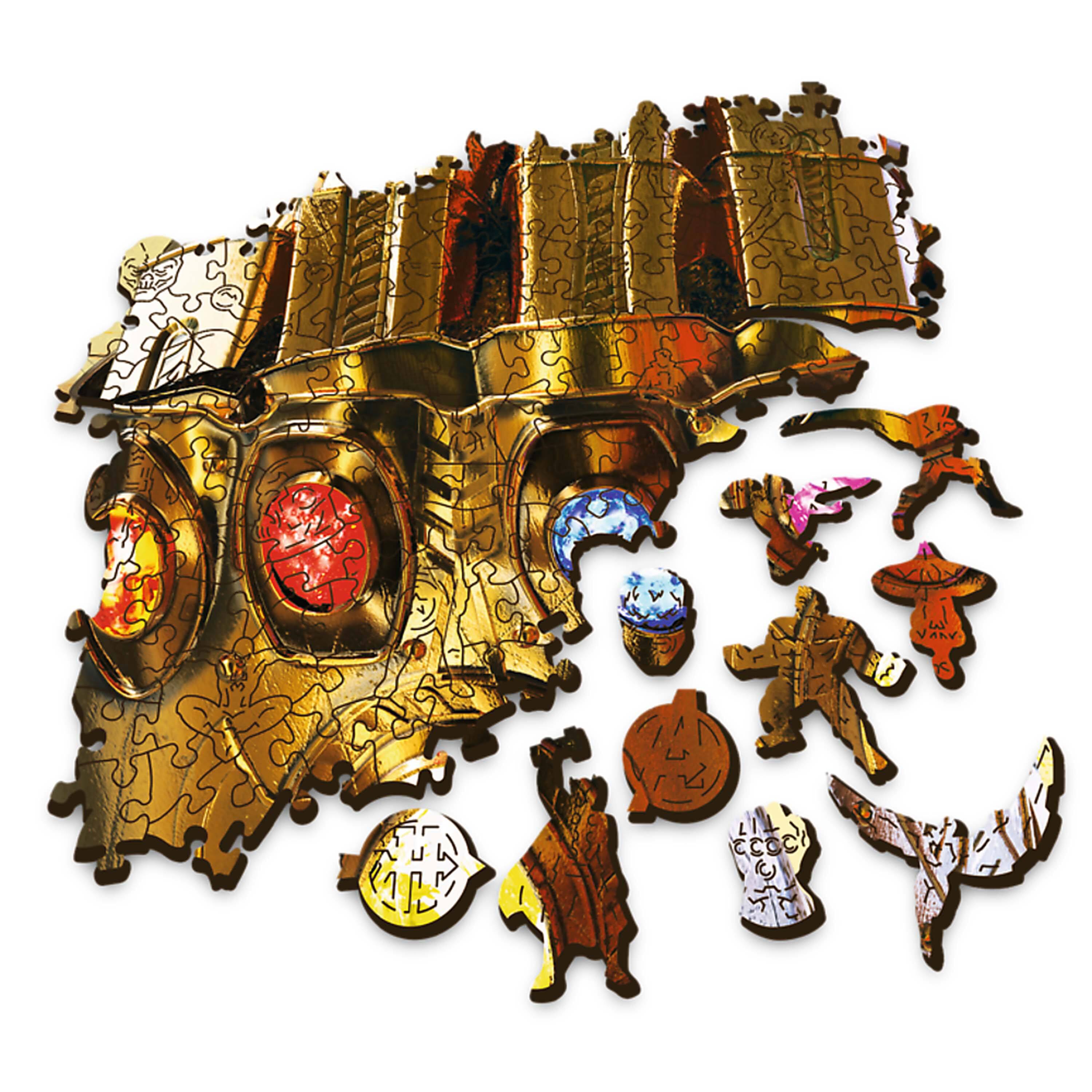 Alt View 2. Trefl - Trefl Wood Craft 500 + 5 Piece Wooden Puzzle - Marvel - Infinity Gauntlet - Red, Gold.