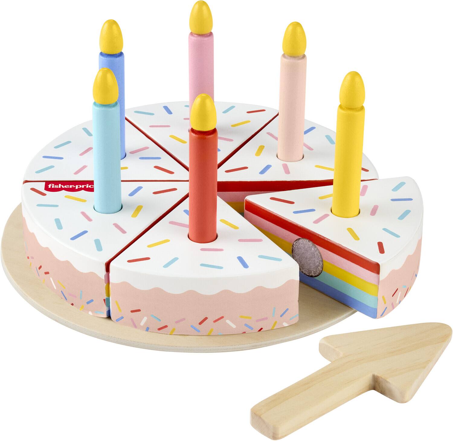 Alt View 4. Fisher Price - Fisher Price - Wooden Cake 14-Piece Set   - COLLECTIBLES - Multicolor.