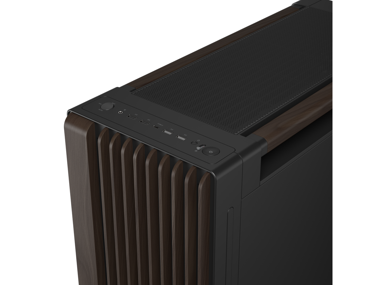 Alt View 10. ASUS - ASUS ProArt PA602 Wood Edition E-ATX Case, Tempered Glass, 440mm GPU Support, 1x140mm + 2x200mm Fans - Black.