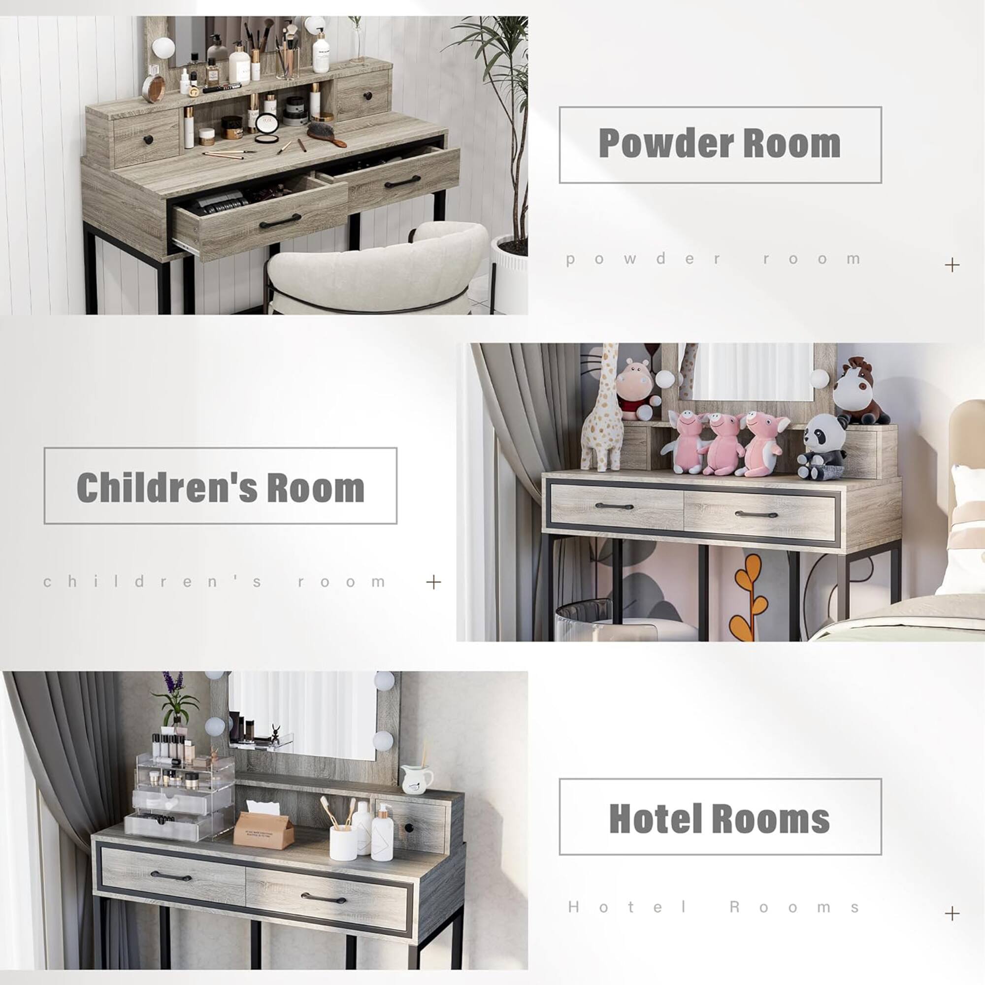 Powder Room  
powder room +  

Children's Room  
children's room +  

Hotel Rooms  
hotel rooms +