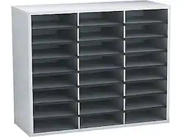 Fellowes - 24-Compartment Literature Organizers, 29" x 23.44" - Dove Gray